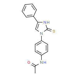 ChemSpider 2D Image | N-[4-(4-Phenyl-2-thioxo-2,3-dihydro-1H-imidazol-1-yl)phenyl]acetamide | C17H15N3OS