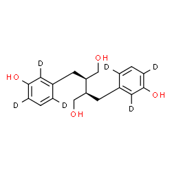 ChemSpider 2D Image | (2R,3R)-2,3-Bis{[3-hydroxy(2,4,6-~2~H_3_)phenyl]methyl}-1,4-butanediol | C18H16D6O4