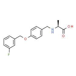 ChemSpider 2D Image | N-{4-[(3-Fluorobenzyl)oxy]benzyl}-L-alanine | C17H18FNO3