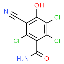 ChemSpider 2D Image | 2,3,6-Trichloro-5-cyano-4-hydroxybenzamide | C8H3Cl3N2O2