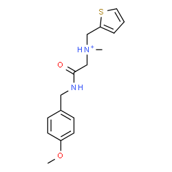 ChemSpider 2D Image | 2-[(4-Methoxybenzyl)amino]-N-methyl-2-oxo-N-(2-thienylmethyl)ethanaminium | C16H21N2O2S