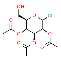 ChemSpider 2D Image | 2,3,4-Tri-O-acetyl-alpha-D-glucopyranosyl chloride | C12H17ClO8