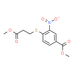 ChemSpider 2D Image | methyl 4-[(3-methoxy-3-oxopropyl)thio]-3-nitrobenzoate | C12H13NO6S