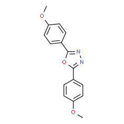 ChemSpider 2D Image | 2,5-Bis(4-methoxyphenyl)-1,3,4-oxadiazole | C16H14N2O3