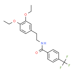ChemSpider 2D Image | N-[2-(3,4-Diethoxyphenyl)ethyl]-4-(trifluoromethyl)benzamide | C20H22F3NO3