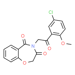 ChemSpider 2D Image | 4-[2-(5-Chloro-2-methoxyphenyl)-2-oxoethyl]-1,4-benzoxazepine-3,5(2H,4H)-dione | C18H14ClNO5