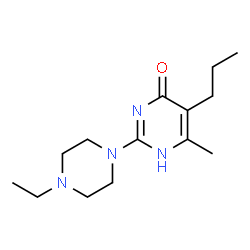 ChemSpider 2D Image | 4-pyrimidinol, 2-(4-ethyl-1-piperazinyl)-6-methyl-5-propyl- | C14H24N4O