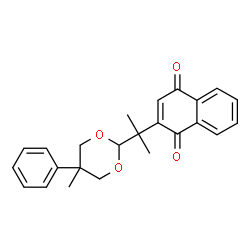 ChemSpider 2D Image | 2-[2-(5-Methyl-5-phenyl-1,3-dioxan-2-yl)-2-propanyl]-1,4-naphthoquinone | C24H24O4