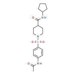 ChemSpider 2D Image | 1-[(4-Acetamidophenyl)sulfonyl]-N-cyclopentyl-4-piperidinecarboxamide | C19H27N3O4S
