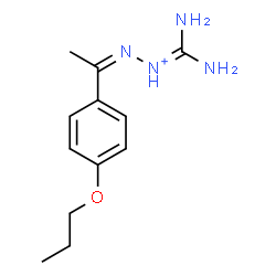 ChemSpider 2D Image | (2Z)-1-(Diaminomethylene)-2-[1-(4-propoxyphenyl)ethylidene]hydrazinium | C12H19N4O