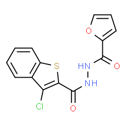 ChemSpider 2D Image | N'-[(3-Chloro-1-benzothiophen-2-yl)carbonyl]-2-furohydrazide | C14H9ClN2O3S
