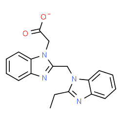 ChemSpider 2D Image | {2-[(2-Ethyl-1H-benzimidazol-1-yl)methyl]-1H-benzimidazol-1-yl}acetate | C19H17N4O2