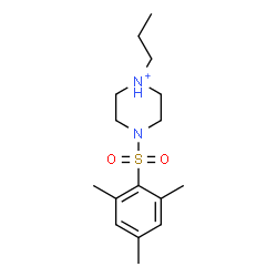 ChemSpider 2D Image | 4-(Mesitylsulfonyl)-1-propylpiperazin-1-ium | C16H27N2O2S