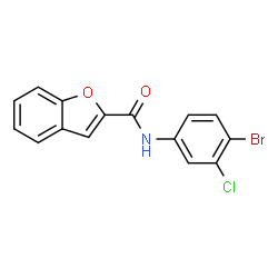 ChemSpider 2D Image | N-(4-Bromo-3-chlorophenyl)-1-benzofuran-2-carboxamide | C15H9BrClNO2