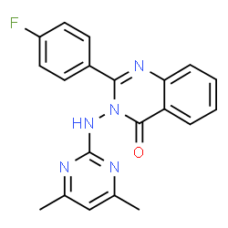 ChemSpider 2D Image | 3-[(4,6-Dimethyl-2-pyrimidinyl)amino]-2-(4-fluorophenyl)-4(3H)-quinazolinone | C20H16FN5O