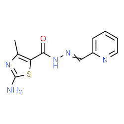 ChemSpider 2D Image | 2-Amino-4-methyl-N'-(2-pyridinylmethylene)-1,3-thiazole-5-carbohydrazide | C11H11N5OS