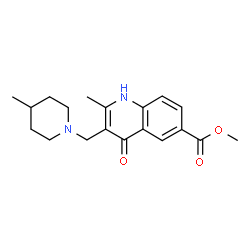 ChemSpider 2D Image | Methyl 4-hydroxy-2-methyl-3-[(4-methylpiperidin-1-yl)methyl]quinoline-6-carboxylate | C19H24N2O3