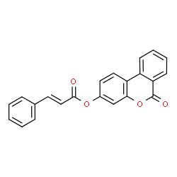 ChemSpider 2D Image | 6-Oxo-6H-benzo[c]chromen-3-yl (2E)-3-phenylacrylate | C22H14O4