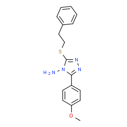 ChemSpider 2D Image | 3-(4-Methoxyphenyl)-5-[(2-phenylethyl)sulfanyl]-4H-1,2,4-triazol-4-amine | C17H18N4OS