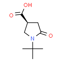 ChemSpider 2D Image | (3S)-1-(2-Methyl-2-propanyl)-5-oxo-3-pyrrolidinecarboxylic acid | C9H15NO3