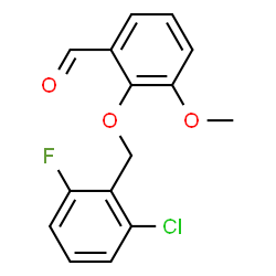 ChemSpider 2D Image | 2-((2-Chloro-6-fluorobenzyl)oxy)-3-methoxybenzaldehyde | C15H12ClFO3