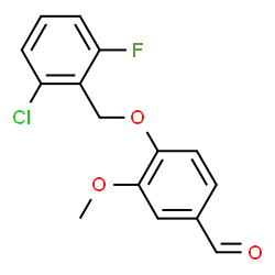 ChemSpider 2D Image | 4-[(2-Chloro-6-fluorobenzyl)oxy]-3-methoxybenzaldehyde | C15H12ClFO3