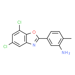 ChemSpider 2D Image | 5-(5,7-Dichloro-1,3-benzoxazol-2-yl)-2-methylaniline | C14H10Cl2N2O