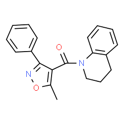 ChemSpider 2D Image | 3,4-dihydro-1(2H)-quinolinyl(5-methyl-3-phenyl-4-isoxazolyl)methanone | C20H18N2O2