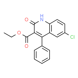 ChemSpider 2D Image | ethyl 6-chloro-2-hydroxy-4-phenylquinoline-3-carboxylate | C18H14ClNO3
