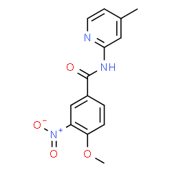 ChemSpider 2D Image | 4-Methoxy-N-(4-methyl-2-pyridinyl)-3-nitrobenzamide | C14H13N3O4
