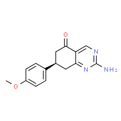 ChemSpider 2D Image | (7R)-2-Amino-7-(4-methoxyphenyl)-7,8-dihydro-5(6H)-quinazolinone | C15H15N3O2