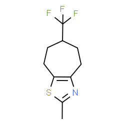 ChemSpider 2D Image | 2-Methyl-6-(trifluoromethyl)-5,6,7,8-tetrahydro-4H-cyclohepta[d][1,3]thiazole | C10H12F3NS