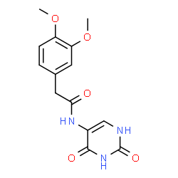 ChemSpider 2D Image | 2-(3,4-Dimethoxyphenyl)-N-(2,4-dioxo-1,2,3,4-tetrahydro-5-pyrimidinyl)acetamide | C14H15N3O5
