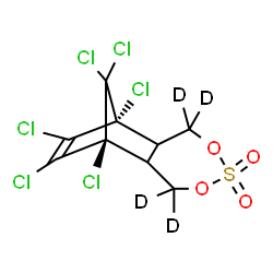 ChemSpider 2D Image | (1R,9S)-1,9,10,11,12,12-Hexachloro(3,3,7,7-~2~H_4_)-4,6-dioxa-5-thiatricyclo[7.2.1.0~2,8~]dodec-10-ene 5,5-dioxide | C9H2D4Cl6O4S