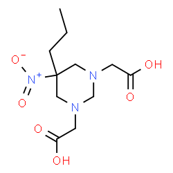 ChemSpider 2D Image | 2,2'-(5-Nitro-5-propyldihydropyrimidine-1,3(2H,4H)-diyl)diacetic acid | C11H19N3O6
