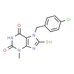 ChemSpider 2D Image | 7-(4-Chlorobenzyl)-3-methyl-8-thioxo-3,7,8,9-tetrahydro-1H-purine-2,6-dione | C13H11ClN4O2S