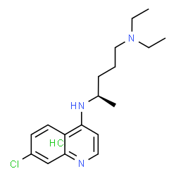 ChemSpider 2D Image | (4R)-N~4~-(7-Chloro-4-quinolinyl)-N~1~,N~1~-diethyl-1,4-pentanediamine hydrochloride (1:1) | C18H27Cl2N3