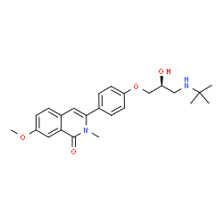 ChemSpider 2D Image | 3-(4-{(2S)-2-Hydroxy-3-[(2-methyl-2-propanyl)amino]propoxy}phenyl)-7-methoxy-2-methyl-1(2H)-isoquinolinone | C24H30N2O4
