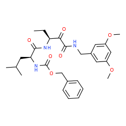 ChemSpider 2D Image | N~2~-[(Benzyloxy)carbonyl]-N-{(3S)-1-[(3,5-dimethoxybenzyl)amino]-1,2-dioxo-3-pentanyl}-L-leucinamide | C28H37N3O7