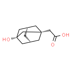 ChemSpider 2D Image | [(1s,3s)-3-Hydroxyadamantan-1-yl]acetic acid | C12H18O3