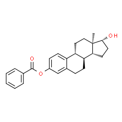 ChemSpider 2D Image | (8alpha,9beta,13alpha,14beta,17alpha)-17-Hydroxyestra-1(10),2,4-trien-3-yl benzoate | C25H28O3