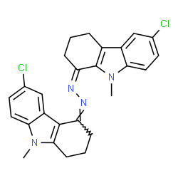 ChemSpider 2D Image | (1Z)-6-Chloro-1-[(2Z)-(6-chloro-9-methyl-1,2,3,9-tetrahydro-4H-carbazol-4-ylidene)hydrazono]-9-methyl-2,3,4,9-tetrahydro-1H-carbazole | C26H24Cl2N4