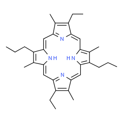 ChemSpider 2D Image | 2,12-Diethyl-3,8,13,18-tetramethyl-7,17-dipropylporphyrin | C34H42N4