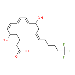 ChemSpider 2D Image | (6Z,8E,10E,14Z)-20,20,20-Trifluoro-5,12-dihydroxy-6,8,10,14-icosatetraenoic acid | C20H29F3O4