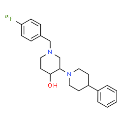 ChemSpider 2D Image | 1'-[4-(~18~F)Fluorobenzyl]-4-phenyl-1,3'-bipiperidin-4'-ol | C23H2918FN2O