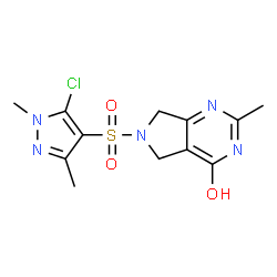 ChemSpider 2D Image | 6-[(5-Chloro-1,3-dimethyl-1H-pyrazol-4-yl)sulfonyl]-2-methyl-6,7-dihydro-5H-pyrrolo[3,4-d]pyrimidin-4-ol | C12H14ClN5O3S