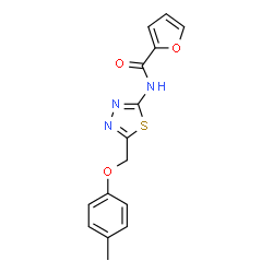 ChemSpider 2D Image | N-{5-[(4-Methylphenoxy)methyl]-1,3,4-thiadiazol-2-yl}-2-furamide | C15H13N3O3S