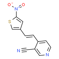 ChemSpider 2D Image | 4-[(E)-2-(5-Nitro-3-thienyl)vinyl]nicotinonitrile | C12H7N3O2S