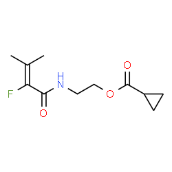 ChemSpider 2D Image | 2-[(2-Fluoro-3-methyl-2-butenoyl)amino]ethyl cyclopropanecarboxylate | C11H16FNO3