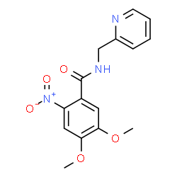 ChemSpider 2D Image | 4,5-Dimethoxy-2-nitro-N-(2-pyridinylmethyl)benzamide | C15H15N3O5
